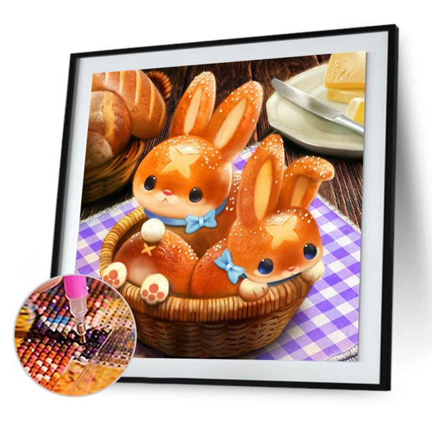 Cuadros Decorativos 5D DIY Diamond Painting Kits Cute Rabbit Full Round Drill Decor (NH1892) Ehuebsd embutido en tela
