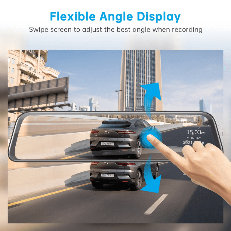  4K WiFi Mirror Dash Cam, Veement 12 Front and Rear View Mirror Camera  with GPS for Car, Sony Starvis Sensor, Voice Control, Waterproof Reverse  Backup Camera, Enhanced Night Vision, Parking Assistance 