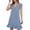 Blue, variant on OSOLU Solid Color Women Casual Dress V-Neck Midi Dress With Cap Sleeve Ruffle Detail For Daily Wear Vacation Beach Spring Summer Dresses Stylish Sundress Dresses For Women 2025 Elegant Classy