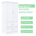 thumbnail image 5 of Gzxs Kitchen Pantry Cabinet, 64-Inch White Tall Cupboard Dining Storage Cabinet with 2 Drawer and 8 Door Shelves, for Living Room Bedroom Bathroom, 5 of 9