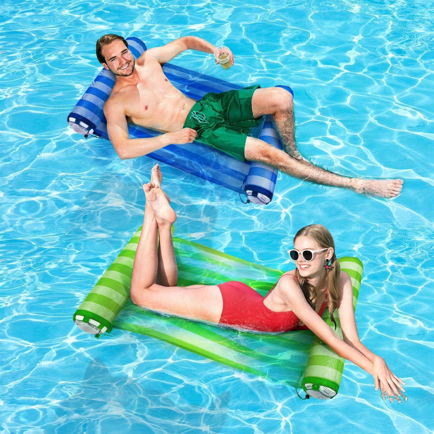 2020 Fashion Inflatable Floating Water Hammock Float Pool  Bed Swimming Chair 