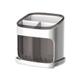 thumbnail image 2 of Chopstick Storage Box, Kitchen Drainage Organizer with Large Compartment, Plastic Cutlery Holder, Easy to Clean & Tilted Design for Forks, Spoons & Chopsticks, Stable & Non-Tip Base, 2 of 6