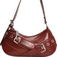 thumbnail image 2 of Bolso Hombro Mujer Cuero PU Punk Y2K Bandolera Vintage () Rojo, 2 of 9