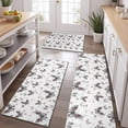thumbnail image 2 of Black White Butterfly Pattern Kitchen Rugs Sets Of 3,Kitchen Runner Rugs Non Skid Washable,Decorative Kitchen Floor Mats for Kitchen,Sink,Laundry,17"x30"+ 17"x47" + 17"x59", 2 of 6