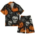 thumbnail image 2 of ibiyuan Halloween Mens Pajama Set Men Spooky Halloween Sleepwear Pajama Set, Cozy Loungewear Outfit for Holiday Party & Night Relax, 2 of 3