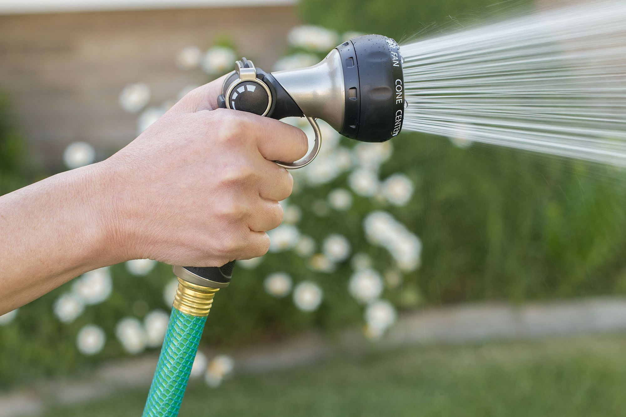 Orbit 7-Pattern Metal Thumb Control Hose Watering Nozzle with Loop Handle