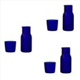 thumbnail image 1 of 3X Juego de Tazas de Té de Vidrio de Color Caramelo Transparente, Simple de Jugo para Beber Resistente Al con Jarra de Té, Botella de Agua, Azul, 1 of 2