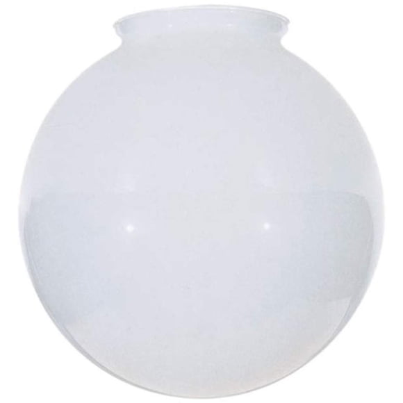Globo de vidrio blanco de 8 pulgadas - Apertura de montaje de 4 pulgadas