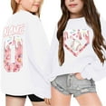 thumbnail image 2 of BXUIDJG Chandails en Molleton pour Filles Tout-Petits & Enfants Manches Longues Doux Mignon Graphique Duplex Imprimé Sans Capuche Col Rond Pulls Haut Chandails en Molleton à Capuche Hauts Préadolescents Blanc-5-6 T, 2 of 3