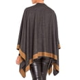 thumbnail image 5 of ASTARIN Winter Women's Cotton Shawl Wrap Poncho Ruana Cape, Cardigan Sweater Open-Front for Spring Fall Winter,Black&Brown, 5 of 8