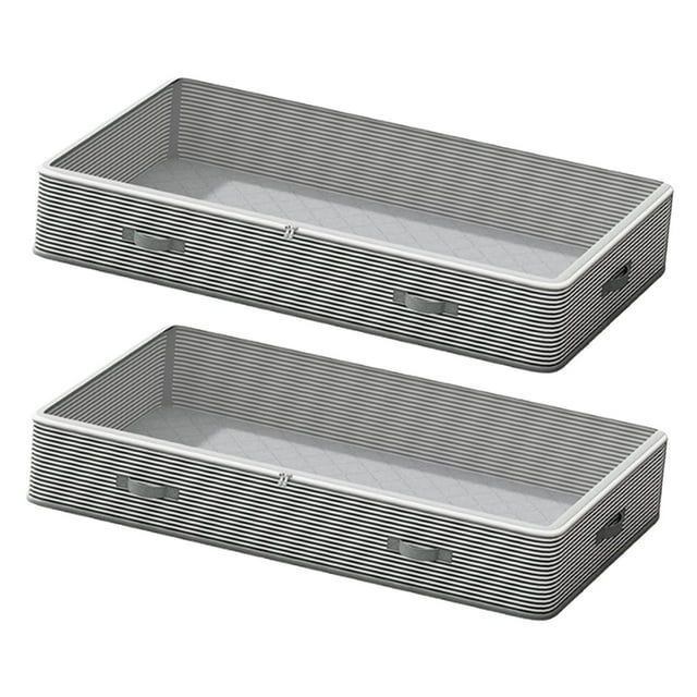 Contenedor de almacenamiento debajo de la cama, bolsa de almacenamiento de 55 l, con cremallera, telas no tejidas, perfil bajo, para sábanas de lino y 2 piezas