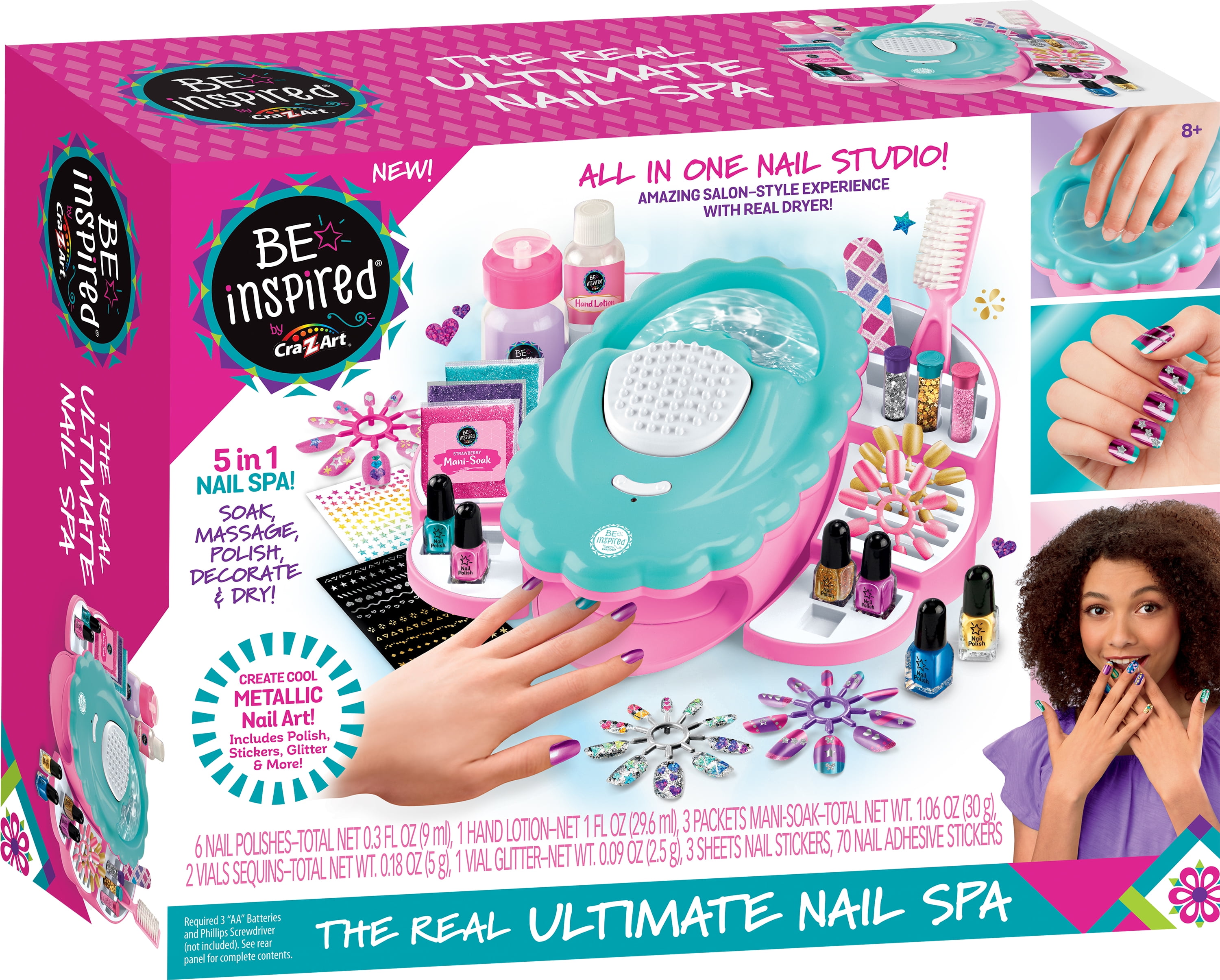 Cra-Z-Art Be Inspired 5-in-1 Real Ultimate Manicure Metallic Nail Polish  Spa, Easter Gift for Kids 