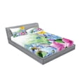 thumbnail image 2 of Ambesonne Floral Fitted Sheet & Pillow Sham Set, Spring Blossom, Queen, Multicolor, 2 of 2