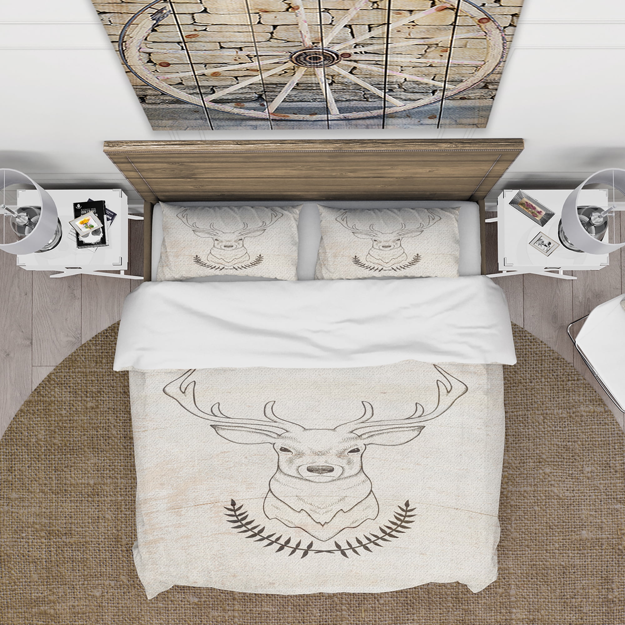 Designart 'Deer Wild and Beautiful V' Farmhouse Duvet Cover Set