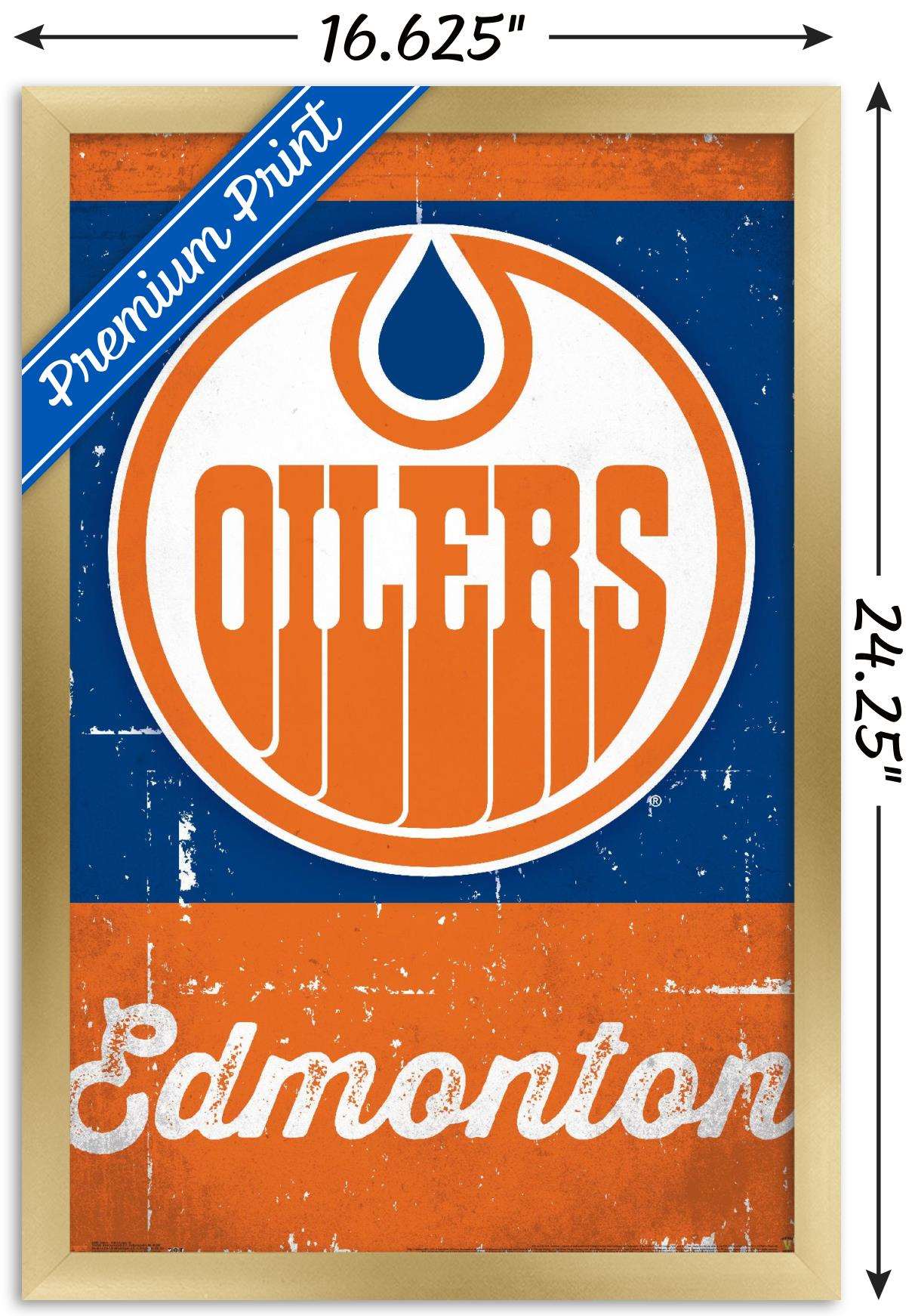 NHL Edmonton Oilers - Retro Logo 13 Wall Poster, 14.725" x 22.375", Framed
