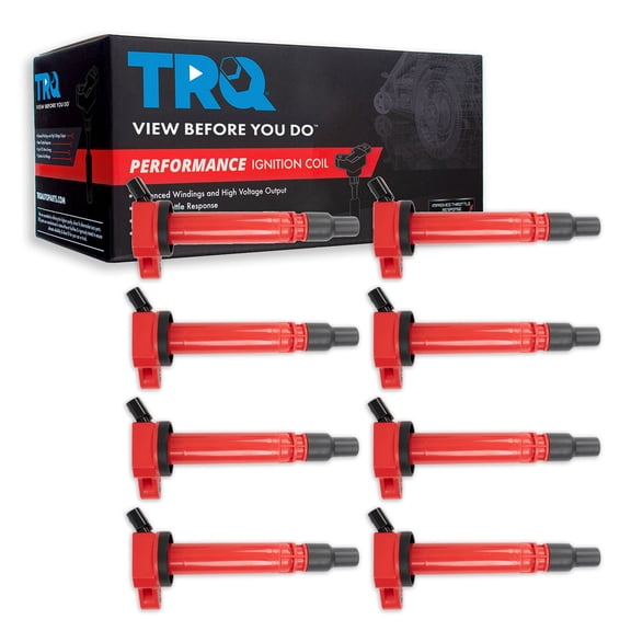 TRQ Ignition Coil Set 8 Piece High Temperature Epoxy Fits 10-20 Lexus GX460 07-17 LS460 08-16 LS600h 08-20 LX570 08-20 Toyota Land Cruiser Sequoia Tundra