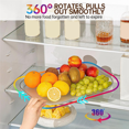 ckepdyeh Turntable Organizer for Refrigerator, Clear Square Fridge