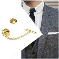 Mens Tie Tack Pins Brooch Lapel Pin Collar Pin with Chain Mini Accessories