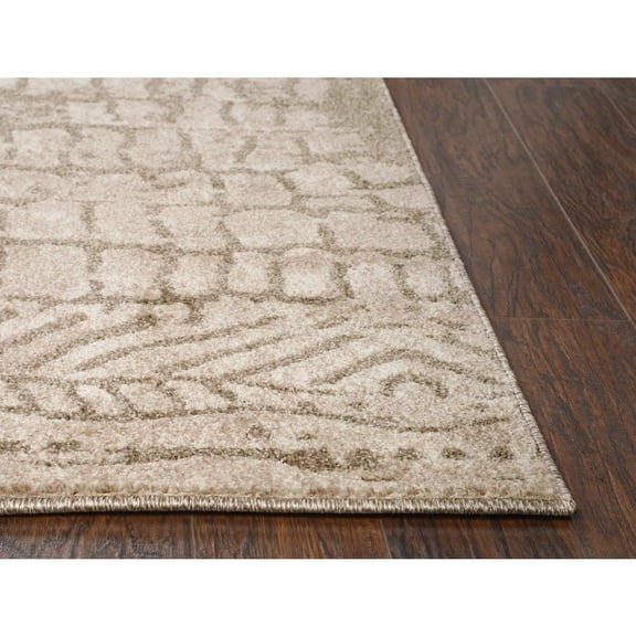 Alora Decor Venice 8'10"x11'10" Abstract Beige/Brown/Ivory Power-Loomed Area Rug