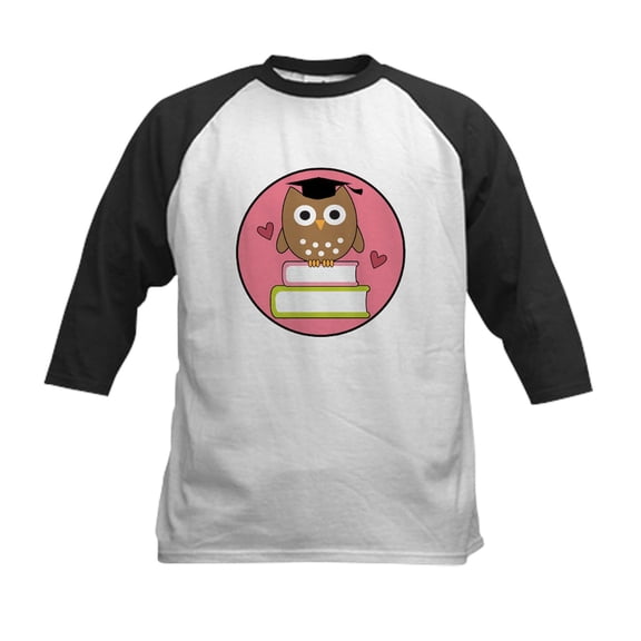 CafePress - Graduation Owl Baseball Jersey - Kids Cotton Baseball Jersey, 3/4 Sleeve Shirt