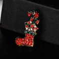 thumbnail image 4 of Rhinestone Christmas Socks Brooch Christmas Ornaments Suit Jacket Metal Pin Badge Brooch Christmas Ornaments, 4 of 6