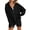 BLACK, variant on Womens Hoodies Oversized Long Sleeve Hooded Sweatshirts Casual Button Up Side Slit V Neck Womens Pullover XL