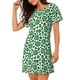 thumbnail image 2 of Easygdp Leopard print St. Patrick's Day Camisón de manga corta para mujer, informal, estampado, 2 of 6