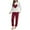 Wine, variant on SwiftWear Women's Heart Color-Block Pajama Set Cozy Sleepwear Soft Crew-Neck Top with Pants, Comfortable Home Lounge Wear