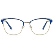 In Style Eyes Premium Blue Light Reading Glasses. Gold Frame Cat Eye Glasses, Blue 1.5x
