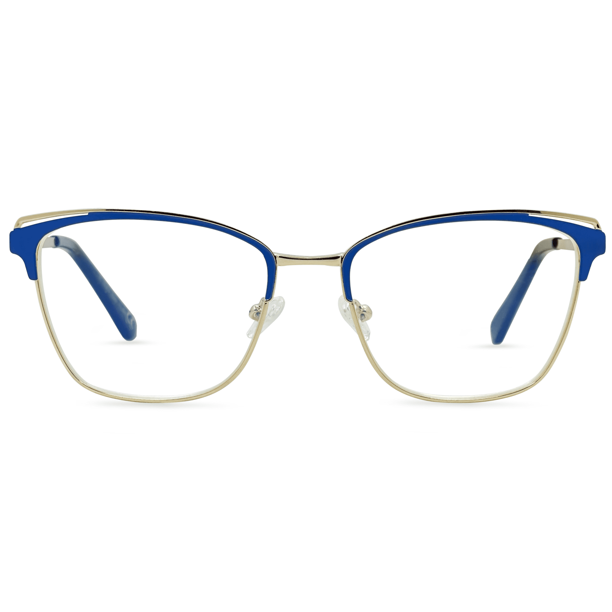 In Style Eyes Premium Blue Light Reading Glasses. Gold Frame Cat Eye Glasses, Blue 1.5x