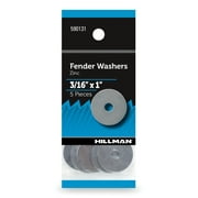 Hillman Fender Washers, 3/16" x 1", Zinc Plated, Steel, Pack of 5