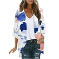 thumbnail image 3 of lcziwo Sale of The Day, Women's Cover Ups Cardigans Summer Lightweight Chiffon 3/4 Sleeve Kimono Cardigan Trendy Floral Print Coverups Shawl Tops Open Front Beach Outfits Multicolor XL, 3 of 6