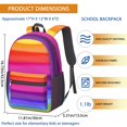 thumbnail image 3 of 17 Inch Lightweight Backpack,PVC Waterproof Oxford Fabric, Ergonomically Designed, with Large Capacity, Vibrant Rainbow Print, 3 of 5