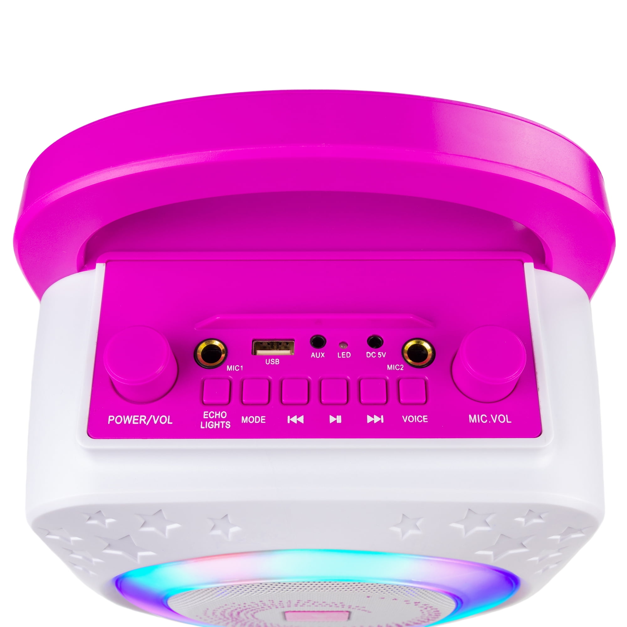 RockJam 10-Watt Rechargeable Bluetooth Karaoke Machine System with Two Microphones