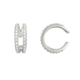 thumbnail image 5 of Believe by Brilliance Fine Silver Plated Four Pair Earring Set with Ear Cuff, 5 of 6