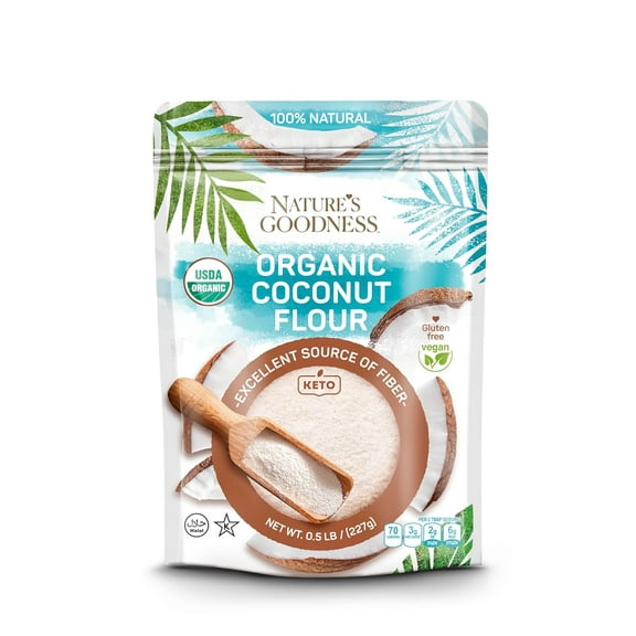 Nature's Goodness Organic Coconut Flour – 0.5 lb – High Fiber, High Protein Baking Flour – Gluten-Free & Keto Friendly