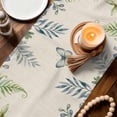 thumbnail image 3 of Spring Botanical Table Runner 70 Inches, Watercolor Floral Leaves Butterflies Beige Bed Runner Dresser Scarves Tabletop for Indoor Outdoor Parties/Ceremony/Banquet, 13" x 70", 3 of 9