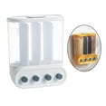 thumbnail image 3 of ziyahi Wall-Mounted Dry Food Storage Dispenser Grains Rice Box Candy Organizer 4 Grid White, 3 of 8