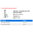 thumbnail image 2 of Fuel Pump - Compatible with 1998 - 2000 Isuzu Rodeo 1999, 2 of 2