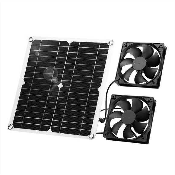 Solar Fan,12 W Solar Panel Fan, Weatherproof,with DC Double Fan for Small Chicken Coops, Greenhouses,Window Exhaust