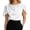 White, variant on Women’S Cowl Neck Satin Short Sleeve Blouse, Draped Neckline Elegant Office Casual Top, Smooth Silky Polyester Fabric, 1pc, Sizes S M L XL XXL