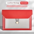 thumbnail image 1 of Nomeni Leather Business Document Bag Button Document Storage Bag Contract Document Bag Large Capacity Business Document Bag, 1 of 6