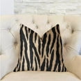 thumbnail image 2 of Plutus 18" x 18" Zippy Zebra Luxury Throw Pillow in Black and Beige, 2 of 3