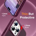thumbnail image 6 of Dteck Magnetic for iPhone 16 Pro Case with Screen Protector Camera Lens Cover, Compatible with MagSafe, Military Grade Drop Ring Holder Translucent Slim Hard Back Soft Edge,Winered, 6 of 8