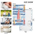 thumbnail image 6 of Yayeee 100% Cotton Hand Towels for Bathroom 16" x 28" Soft Absorbent Kitchen Towel, Red Sailboats, 6 of 7