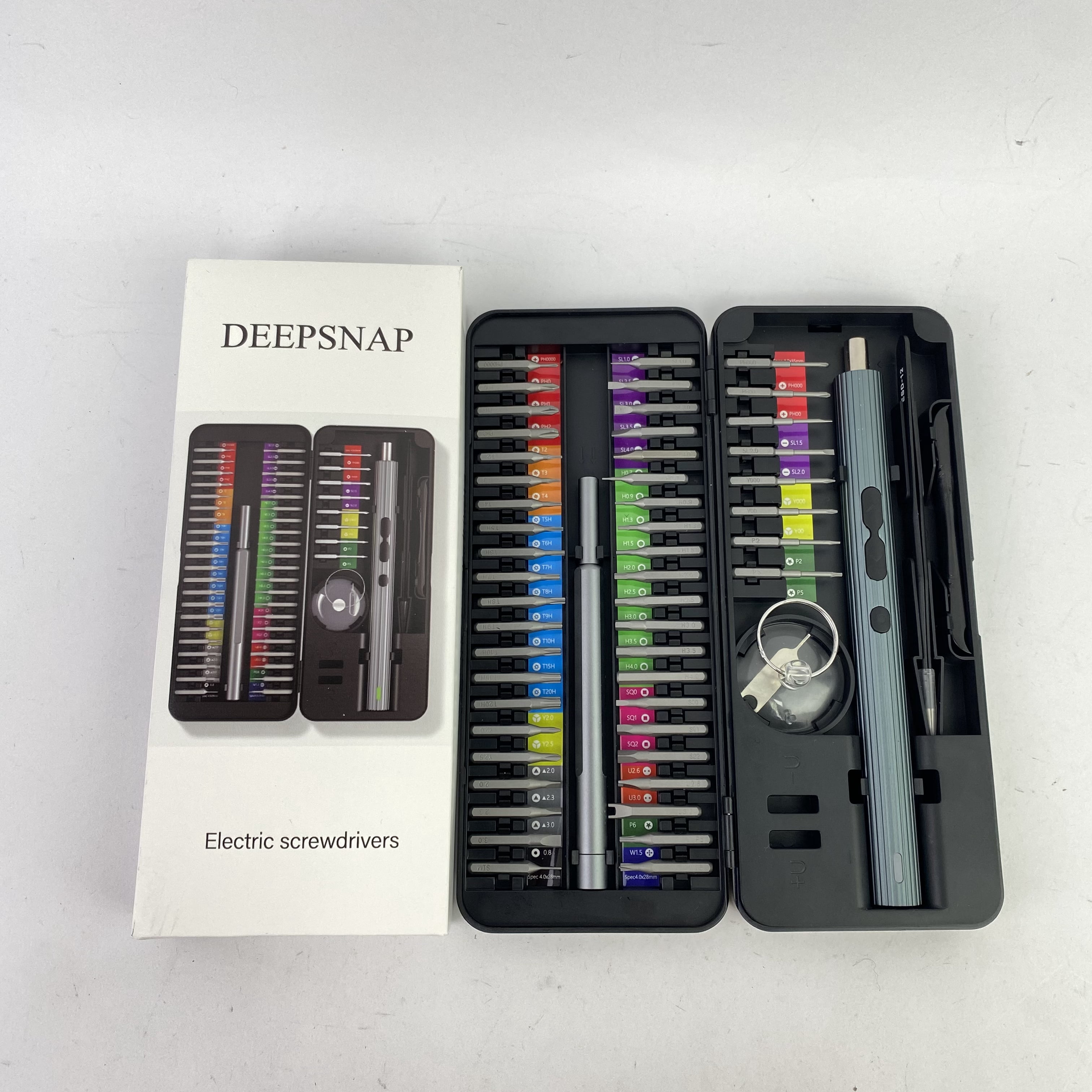 DEEPSNAP Rechargeable Electric Screwdriver with LED Light 50 in 1, Cordless Power Screwdrivers for Home Furniture Assembly Electronic Repair