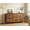 Brown, variant on Romorgniz White TV Stand for 60 inch TV Dressers for Bedroom with 9 Fabric Drawers Wide Dresser for Living Room, Sturdy Metal Frame & Wood Top