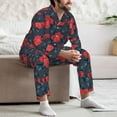 thumbnail image 7 of Naloa Rose Flowers Men’s Pajamas Set - Long Sleeve Button Down Sleep Shirt and Pajama Bottoms Sleepwear Set-XX-Large, 7 of 7