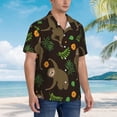 thumbnail image 3 of Fuzoiu Sloth Doing Yoga Print Hawaiian Shirt for Men, Summer Beach Casual Short Sleeve Button Down Shirts, Men’s Beach Summer Shirts with Pocket,3X-Large, 3 of 7