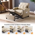 thumbnail image 5 of Ktaxon Sleeper Sofa Bed Convertible Chair Faux Leather 3-in-1 Futon Sofa with Lumbar Pillow for Living Room Bedroom Office Apartment Furniture Beige, 5 of 13
